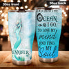 Camellia Personalized Into The Ocean Stainless Steel Tumbler - Double-Walled Insulation Travel Thermal Cup With Lid Gift For Scuba Diver Surfer