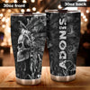 Personalized 3D Native American Gothic Skull Stainless Steel - double-wall vacuum insulated coffee travel tumbler detail