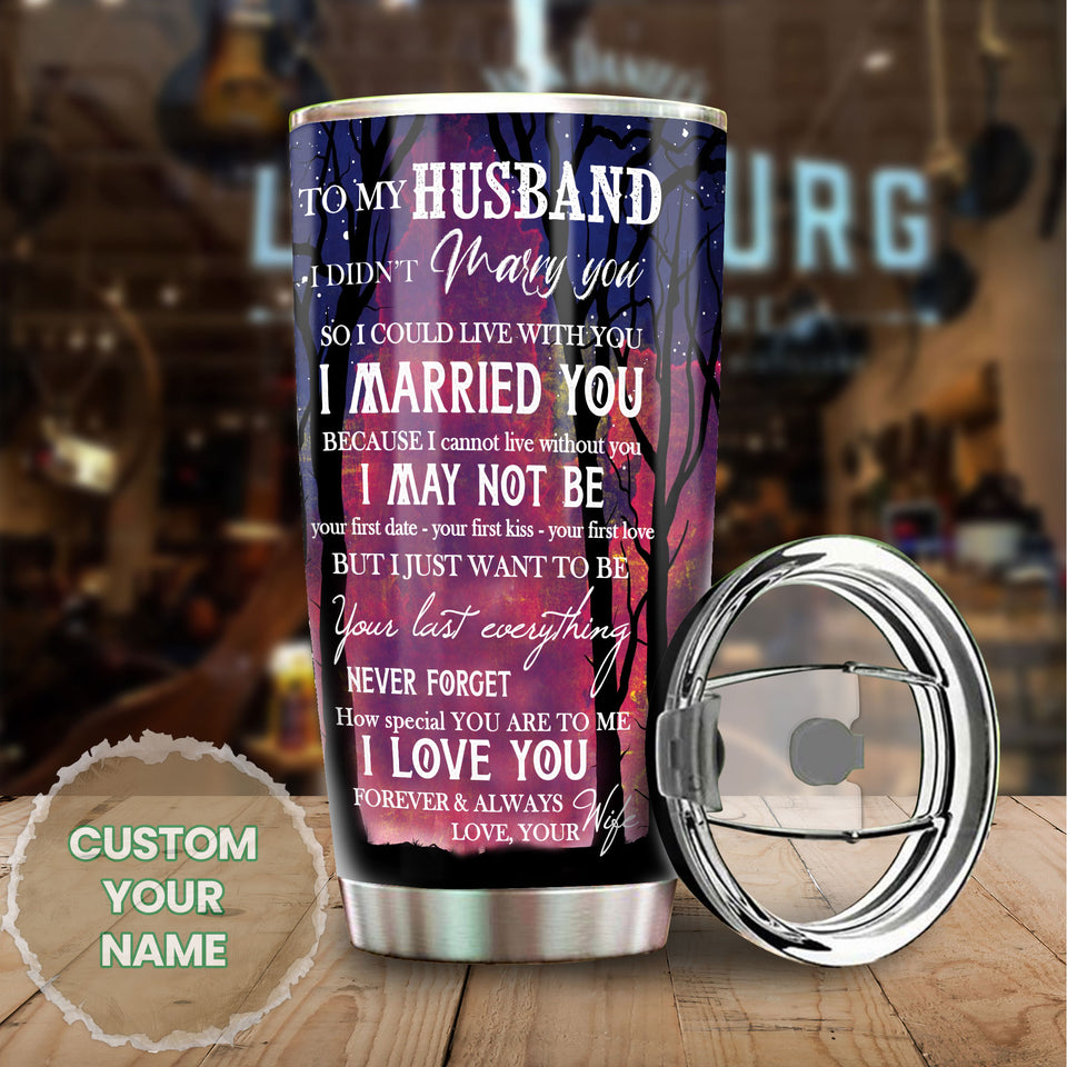 Personalized to My Husband Loving Letters Stainless Steel - General Tumbler view #6