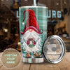 Personalized Gnomes Wearing Santa Hat Merry Christmas Stainless - General Tumbler view #6