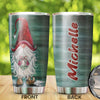 Personalized Gnomes Wearing Santa Hat Merry Christmas Stainless - General Tumbler view #7