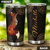 Camellia Personalized Henna Pattern Fox Vintage Stainless Steel Tumbler - Double-Walled Insulation Travel Thermal Cup With Lid Gift For Hippie Hipster