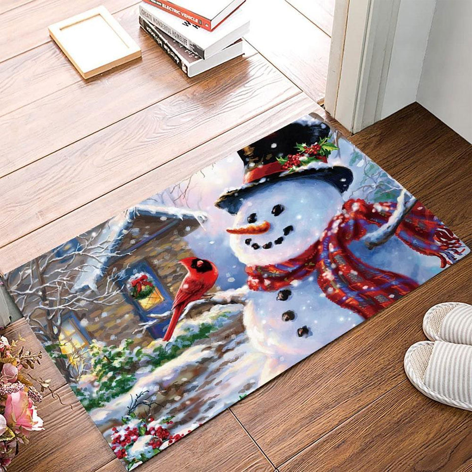 Winter Holiday Christmas Snowman and Cardinals Indoor Outdoor