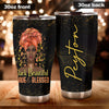 Camellia Personalized Black Woman Black Beautiful Brave Blessed Stainless Steel Tumbler - Double-Walled Insulation Vacumm Flask - Gift For Black Queen, International Women's Day, Hippie Girls