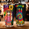 Camellia Personalized Color Girl Hippie Girl And Sunflower Stainless Steel Tumbler-Double-Walled Insulation Travel Cup With Lid