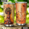 Camellia Personalized Black Women Stainless Steel Tumbler - Double-Walled Insulation Vacumm Flask - Gift For Black Queen, International Women's Day, Hippie Girls 13
