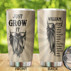 Camellia Persionalized 3D Beard Just Grow It Stainless Steel Tumbler - Customized Double - Walled Insulation Travel Thermal Cup With Lid