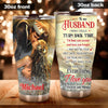 Camellia Personalized Mermaid To My Husband I Love You Stainless Steel Tumbler-Double-Walled Insulation Cup With Lid Gift For Anniversary Valentine's Day