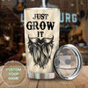 Camellia Persionalized 3D Beard Just Grow It Stainless Steel Tumbler - Customized Double - Walled Insulation Travel Thermal Cup With Lid