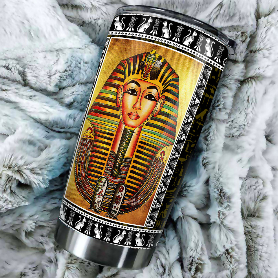 Camellia Personalized Ancient Egypt Pharaoh Stainless Steel Tumbler - Double-Walled Insulation Vacumm Flask - Gift For Ancient Egypt Culture Lovers