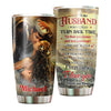 Camellia Personalized Mermaid To My Husband I Love You Stainless Steel Tumbler-Double-Walled Insulation Cup With Lid Gift For Anniversary Valentine's Day