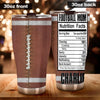 Camellia Personalized Football Mom Nutrition Facts  Stainless Steel Tumbler - Customized Double-Walled Insulation Travel Thermal Cup With Lid Gift For Footballer