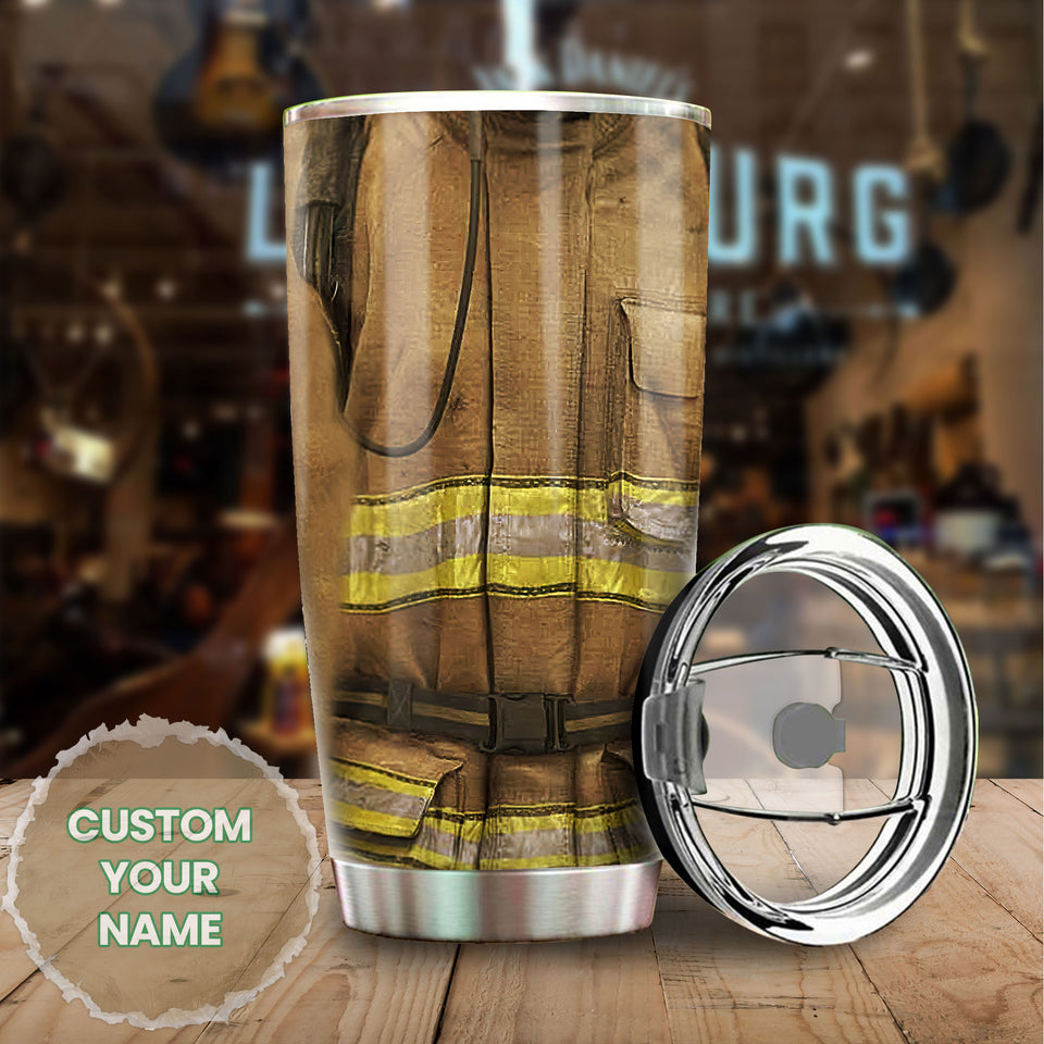 Camellia Personalized Firefighter Clothing Cover Stainless Steel Tumbler-Double-Walled Insulation Gift For Firefighter Fireman 01