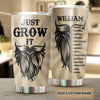 Camellia Persionalized 3D Beard Just Grow It Stainless Steel Tumbler - Customized Double - Walled Insulation Travel Thermal Cup With Lid