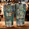 Camellia Persionalized 3D Christ Strengthens Stainless Steel Tumbler - Customized Double - Walled Insulation Thermal Cup With Lid Gift For Christian
