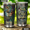 Camellia Persionalized 3D Christ Strengthens Stainless Steel Tumbler - Customized Double - Walled Insulation Thermal Cup With Lid Gift For Christian