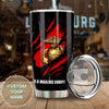 Camellia Personalized Marine Corps Nutrition Facts Stainless Steel Tumbler-Sweat-Proof Double Wall Travel Cup With Lid