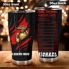 Camellia Personalized Marine Corps Nutrition Facts Stainless Steel Tumbler-Sweat-Proof Double Wall Travel Cup With Lid