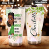 Camellia Personalized 3D Afro Hair Girl Angels Don't Always Have Wings Stainless Steel Tumbler - Customized Double-Walled Insulation Black Live Matter Thermal Cup With Lid