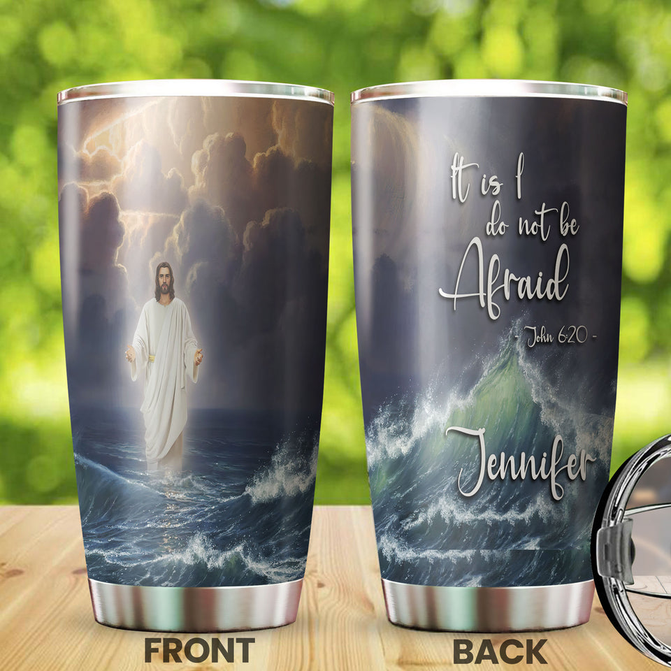 Camellia Personalized Jesus Walking On Water Do Not Be Afraid Stainless Steel Tumbler-Sweat-Proof Double Wall Cup With Lid