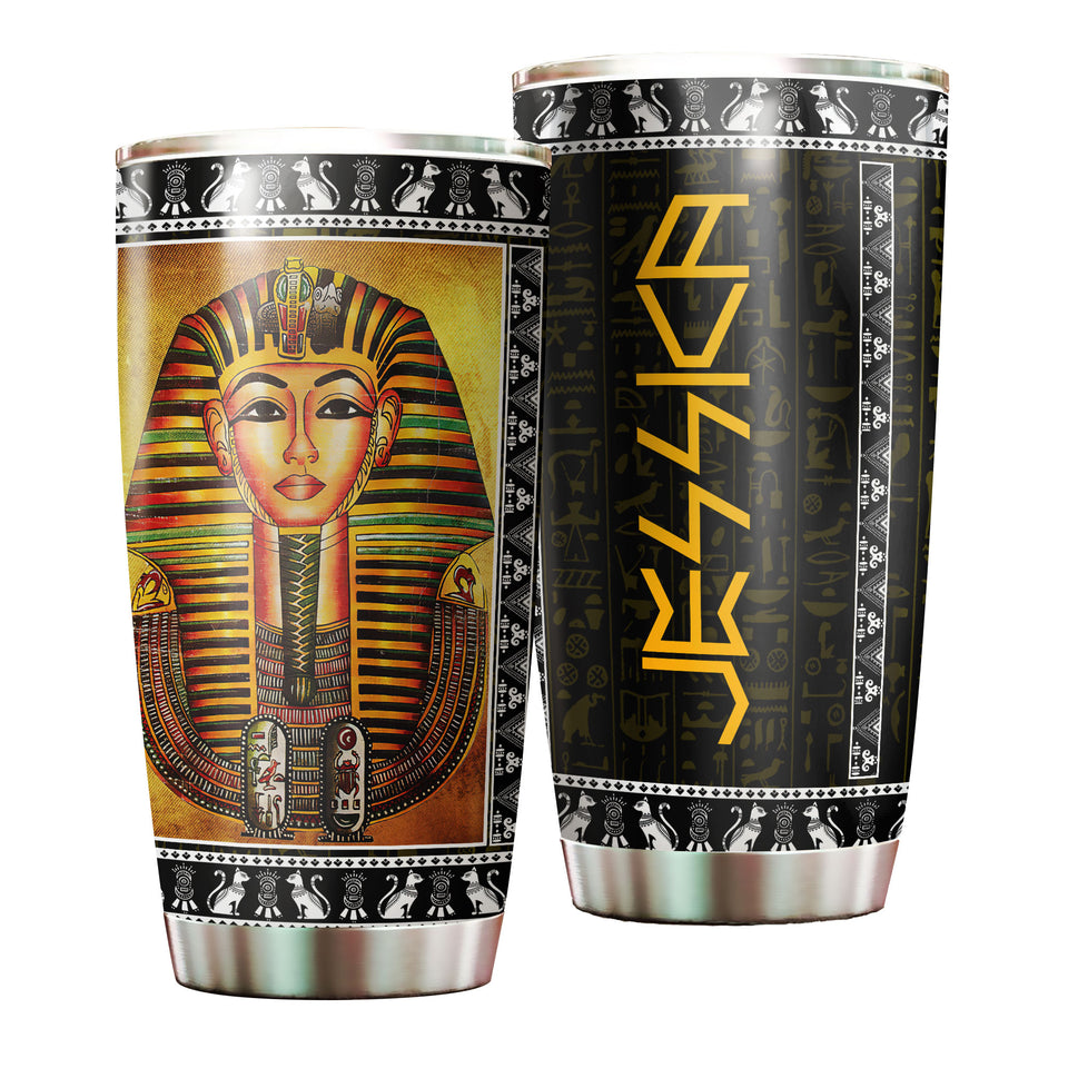 Camellia Personalized Ancient Egypt Pharaoh Stainless Steel Tumbler - Double-Walled Insulation Vacumm Flask - Gift For Ancient Egypt Culture Lovers