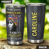 Camellia Personalized Black Women Stainless Steel Tumbler - Double-Walled Insulation Vacumm Flask - Gift For Black Queen, International Women's Day, Hippie Girls
