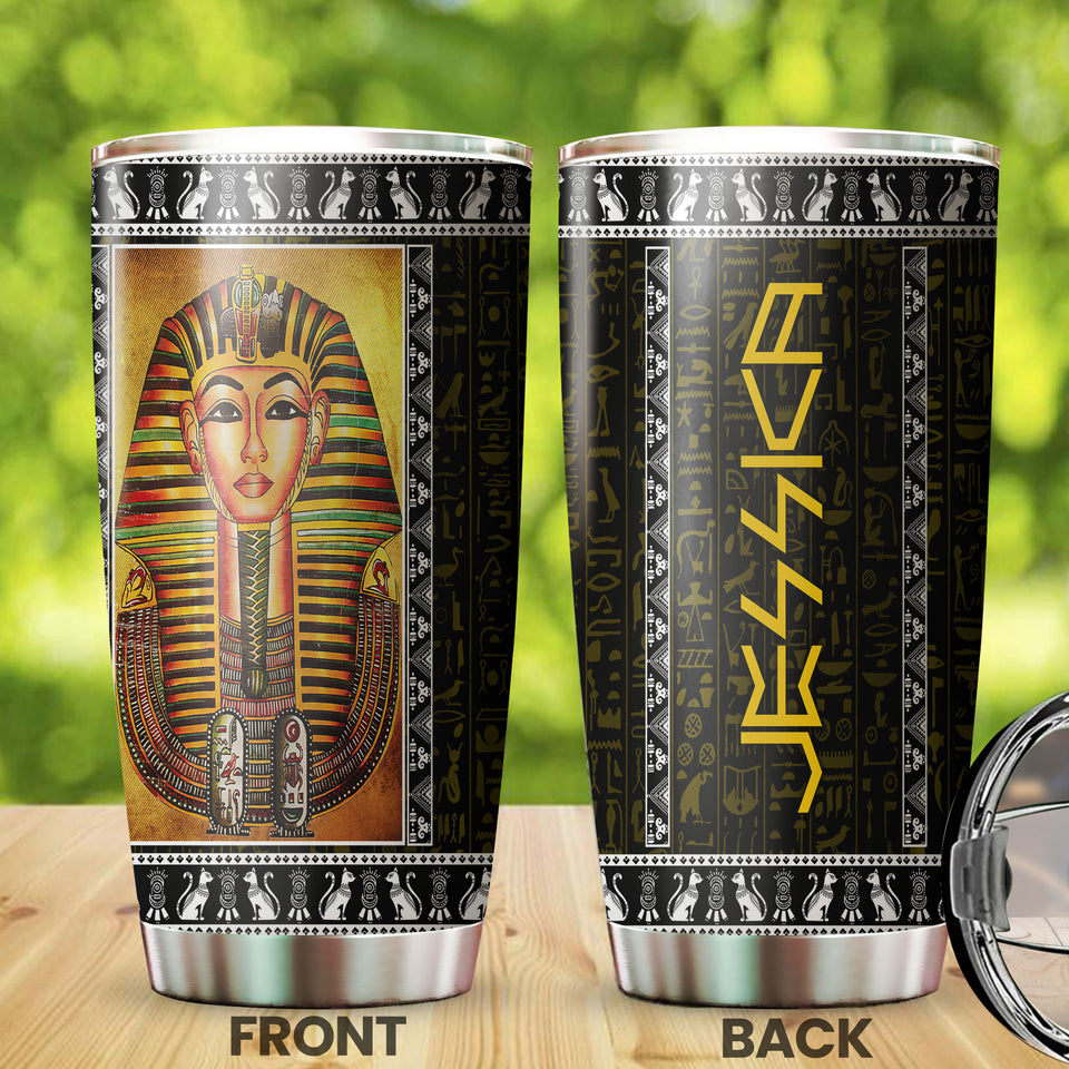 Camellia Personalized Ancient Egypt Pharaoh Stainless Steel Tumbler - Double-Walled Insulation Vacumm Flask - Gift For Ancient Egypt Culture Lovers