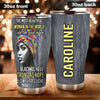 Camellia Personalized Black Women Stainless Steel Tumbler - Double-Walled Insulation Vacumm Flask - Gift For Black Queen, International Women's Day, Hippie Girls