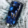 Camellia Personalized Butterfly In Night Sky Stainless Steel Tumbler - Double-Walled Insulation Vacumm Flask - For Thanksgiving, Memorial Day, Christians, Christmas Gift