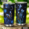 Camellia Personalized Butterfly In Night Sky Stainless Steel Tumbler - Double-Walled Insulation Vacumm Flask - For Thanksgiving, Memorial Day, Christians, Christmas Gift
