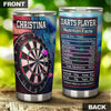 Camellia Personalized Darts Player Nutrition Facts Stainless Steel Tumbler-Thermal Flask Gift For Darts Player 01