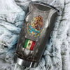 Camellia Persionalized 3D Mexico Armor Stainless Steel Tumbler - Customized Double - Walled Insulation Thermal Cup With Lid