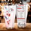 Camellia Personalized Dragonfly Flower Prayer Fact Stainless Steel Tumbler - Customized Double-Walled Insulation Travel Thermal Cup With Lid