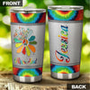 Camellia Persionalized LGBT Sunflower Hippie Soul Stainless Steel Tumbler - Customized Double - Walled Insulation Travel Thermal Cup With Lid