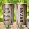 Camellia Personalized Baseball Neve Give Up Stainless Steel Tumbler - Double-Walled Insulation Vacumm Flask - Gift For Baseball Players, Baseball Lovers