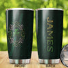Camellia Personalized Celtic Symbol Stainless Steel Tumbler - Customized Double-Walled Insulation Travel Thermal Cup With Lid