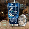 Camellia Personalized Blue Butterfly To My Daughter Stainless Steel Tumbler - Double-Walled Insulation Vacumm Flask - For Thanksgiving, Memorial Day, Daughter Gift
