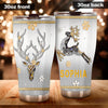 Camellia Personalized Deer Jewelry Style Flower Stainless Steel Tumbler - Customized Double-Walled Insulation Travel Thermal Cup With Lid Gift For Deer Lover