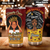Camellia Personalized Black Woman February Queen Stainless Steel Tumbler - Double-Walled Insulation Vacumm Flask - Gift For Black Queen, International Women's Day, Hippie Girls