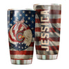Camellia Personalized American Eagle Marine Corps Stainless Steel Tumbler - Double-Walled Insulation Vacumm Flask - Gift For American Veterans, Christmas, Thanksgiving