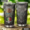 Camellia Persionalized 3D Mexico Armor Stainless Steel Tumbler - Customized Double - Walled Insulation Thermal Cup With Lid