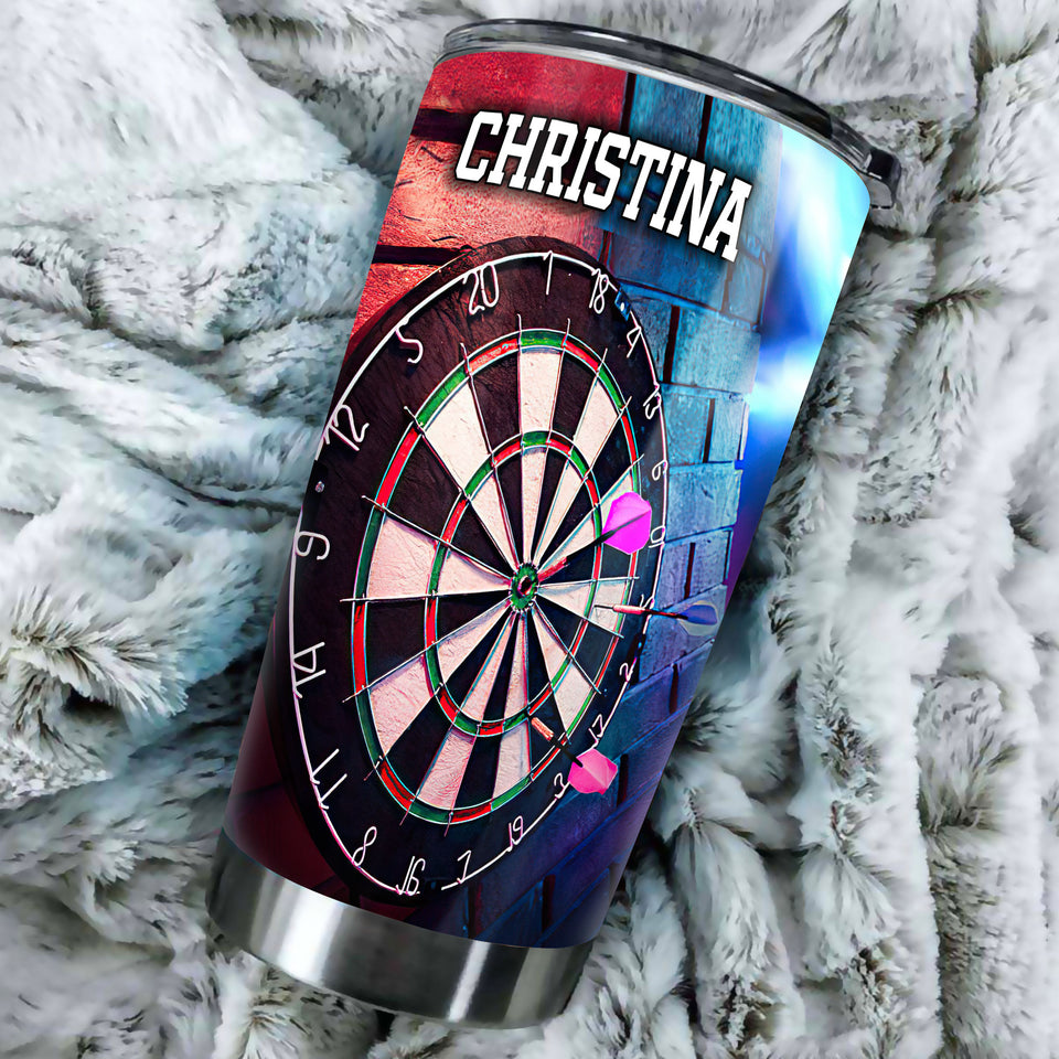 Camellia Personalized Darts Player Nutrition Facts Stainless Steel Tumbler-Thermal Flask Gift For Darts Player 01