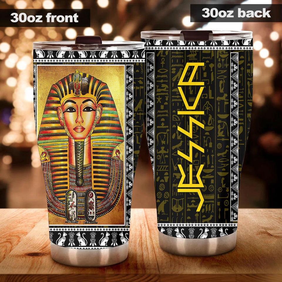 Camellia Personalized Ancient Egypt Pharaoh Stainless Steel Tumbler - Double-Walled Insulation Vacumm Flask - Gift For Ancient Egypt Culture Lovers