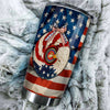 Camellia Personalized American Eagle Marine Corps Stainless Steel Tumbler - Double-Walled Insulation Vacumm Flask - Gift For American Veterans, Christmas, Thanksgiving