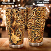 Camellia Personalized Mermaid wooden Style Stainless Steel Tumbler-Double-Walled Insulation Travel Cup With Lid