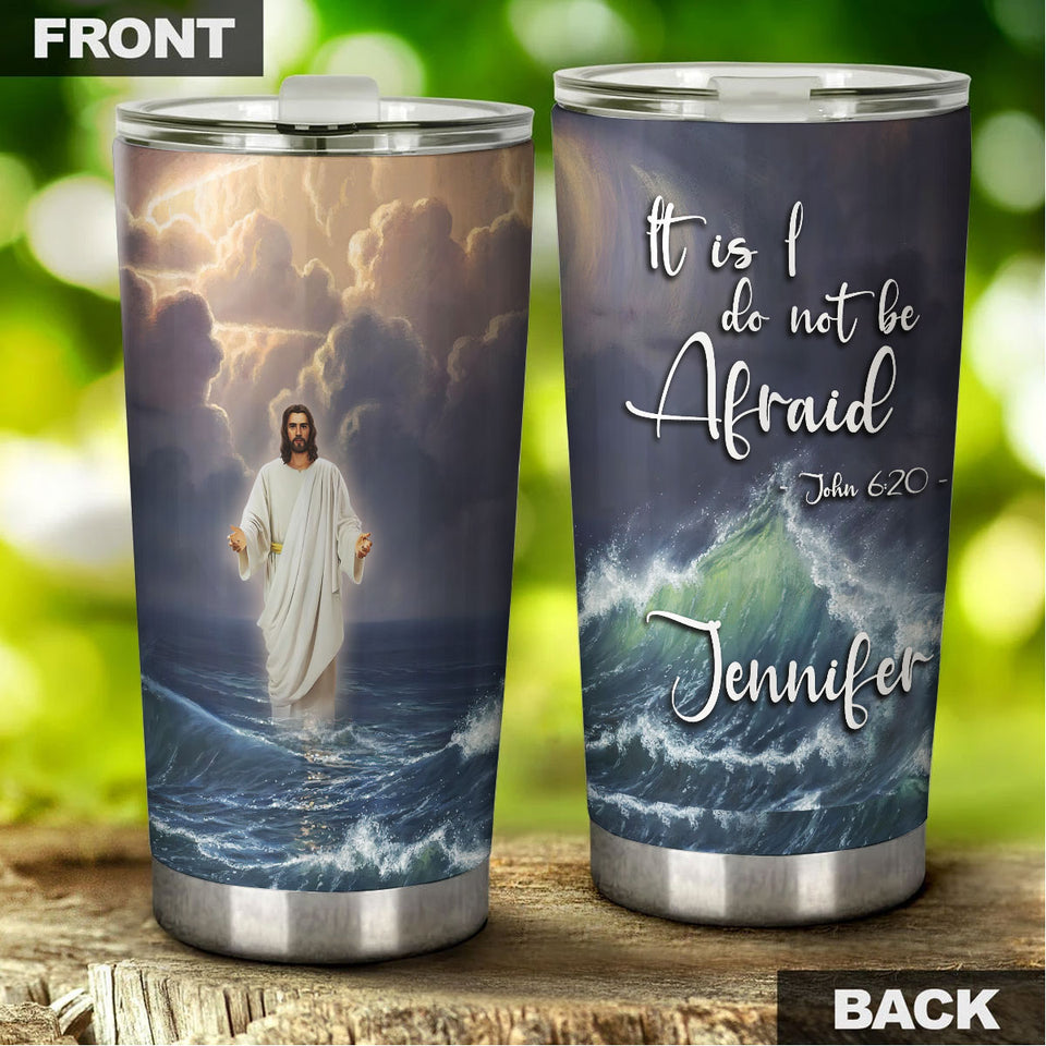 Camellia Personalized Jesus Walking On Water Do Not Be Afraid Stainless Steel Tumbler-Sweat-Proof Double Wall Cup With Lid