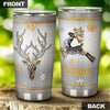 Camellia Personalized Deer Jewelry Style Flower Stainless Steel Tumbler - Customized Double-Walled Insulation Travel Thermal Cup With Lid Gift For Deer Lover