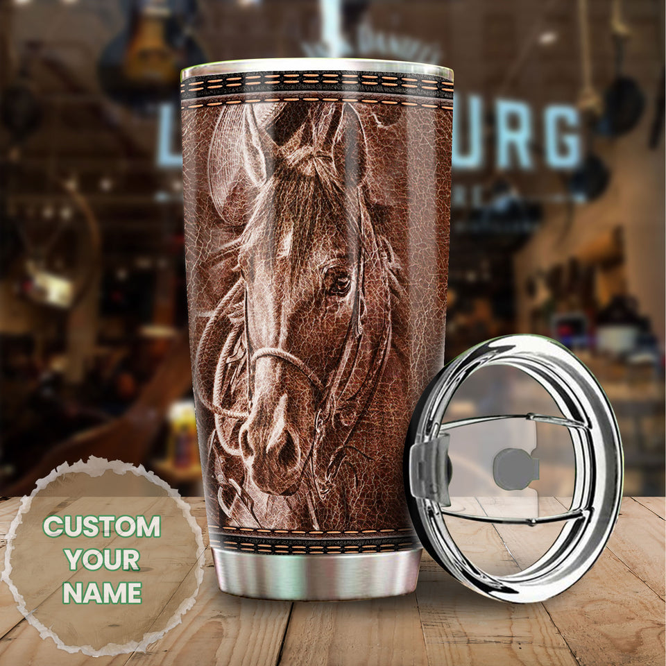 Camellia Personalized Horse Stainless Steel Tumbler - Double-Walled Insulation Vacumm Flask - Gift For Horse Lovers, Cowgirls, Cowboys, Perfect Christmas, Thanksgiving Gift 06