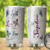 Camellia Personalized Butterfly Faith Makes All Things Possible Stainless Steel Tumbler - Double-Walled Insulation Vacumm Flask - For Thanksgiving, Memorial Day, Christians, Christmas Gift
