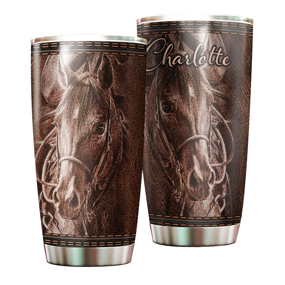 Camellia Personalized Horse Stainless Steel Tumbler - Double-Walled Insulation Vacumm Flask - Gift For Horse Lovers, Cowgirls, Cowboys, Perfect Christmas, Thanksgiving Gift 06